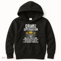 Crane Operator Skull Usa Flag Crane Driver Construction Kids Hoodie thumb 0