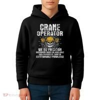Crane Operator Skull Usa Flag Crane Driver Construction Kids Hoodie thumb 4