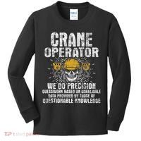 Crane Operator Skull Usa Flag Crane Driver Construction Kids Long Sleeve Shirt thumb 0