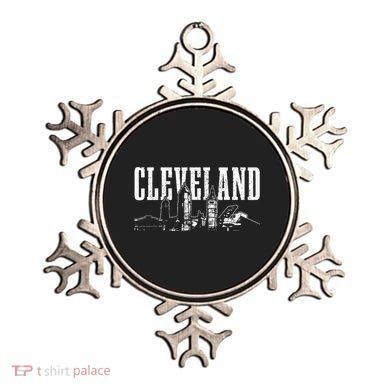 Cleveland Ohio Skyline Pride Vintage Cleveland Ornament