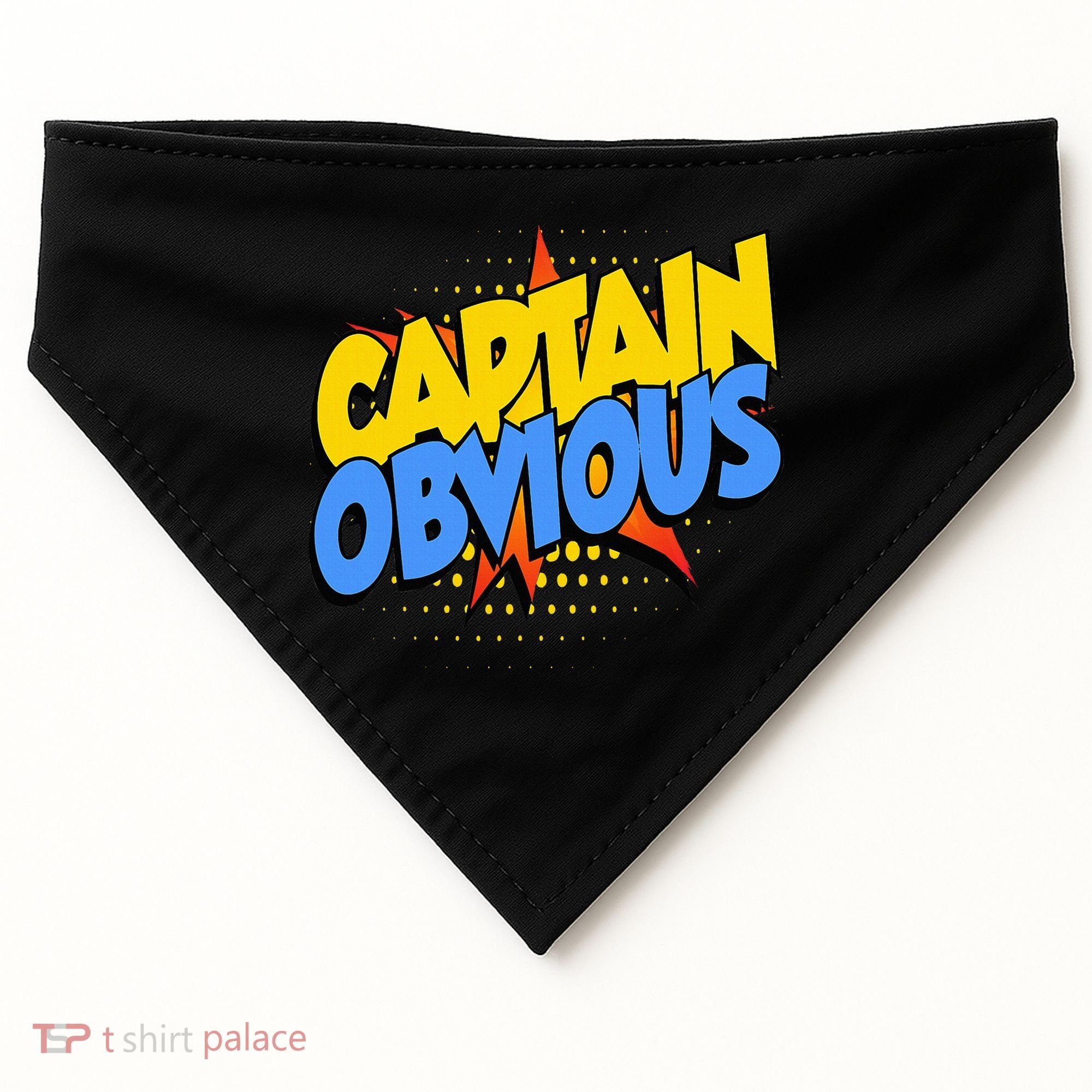 Captain Obvious Sarcastic Funny Superhero Easy Costume USA-Made Doggie Bandana