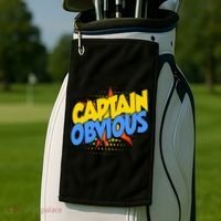 Captain Obvious Sarcastic Funny Superhero Easy Costume Golf Towel thumb 2