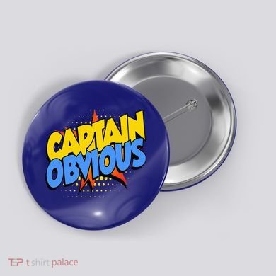 Captain Obvious Sarcastic Funny Superhero Easy Costume Button