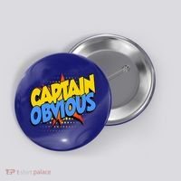 Captain Obvious Sarcastic Funny Superhero Easy Costume Button thumb 0