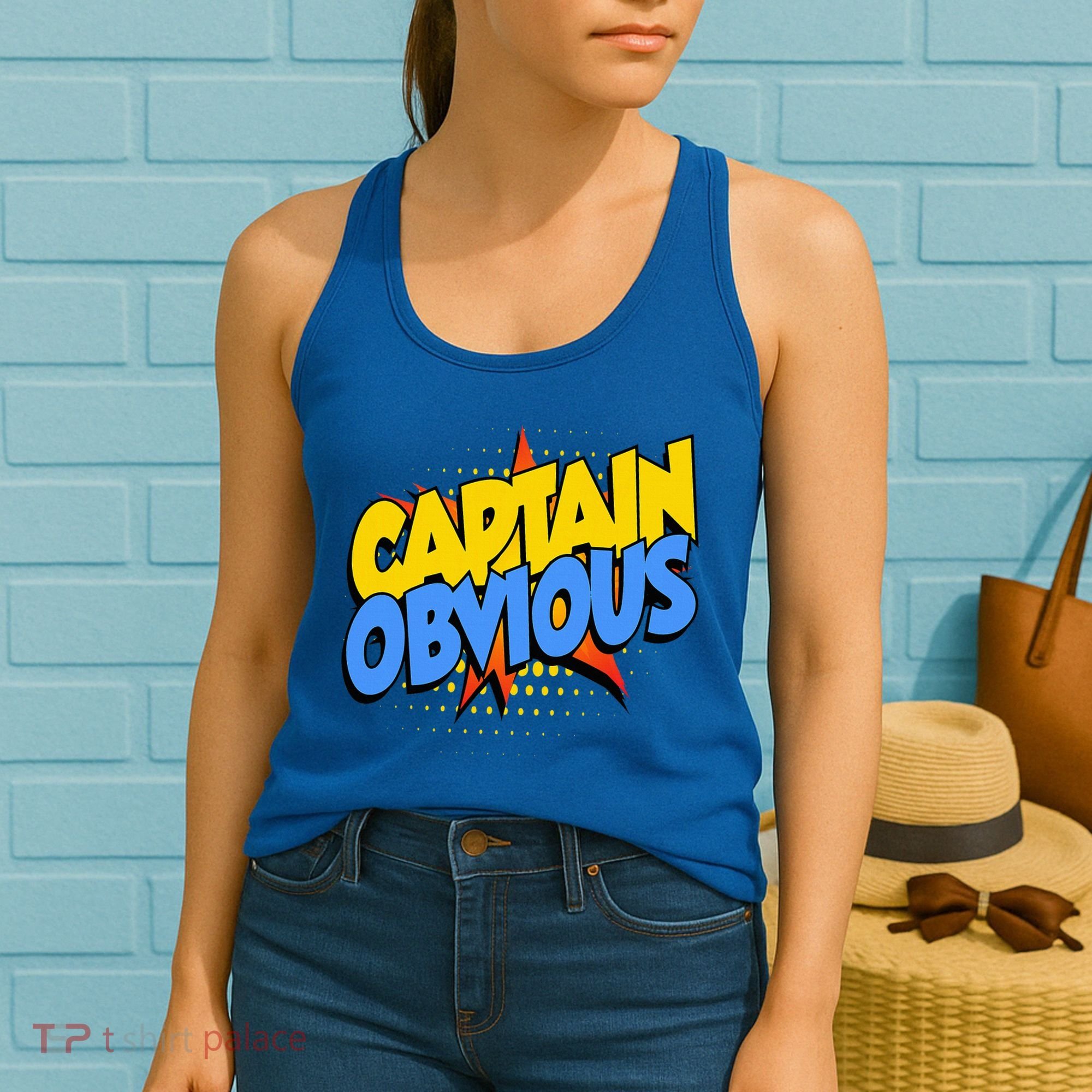 Captain Obvious Sarcastic Funny Superhero Easy Costume Women's Tank Top