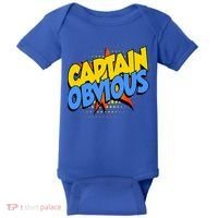 Captain Obvious Sarcastic Funny Superhero Easy Costume Baby Bodysuit thumb 0