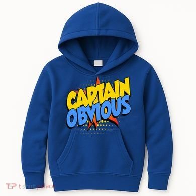 Captain Obvious Sarcastic Funny Superhero Easy Costume Kids Hoodie