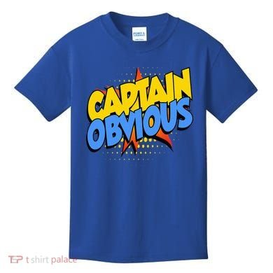Captain Obvious Sarcastic Funny Superhero Easy Costume Kids T-Shirt