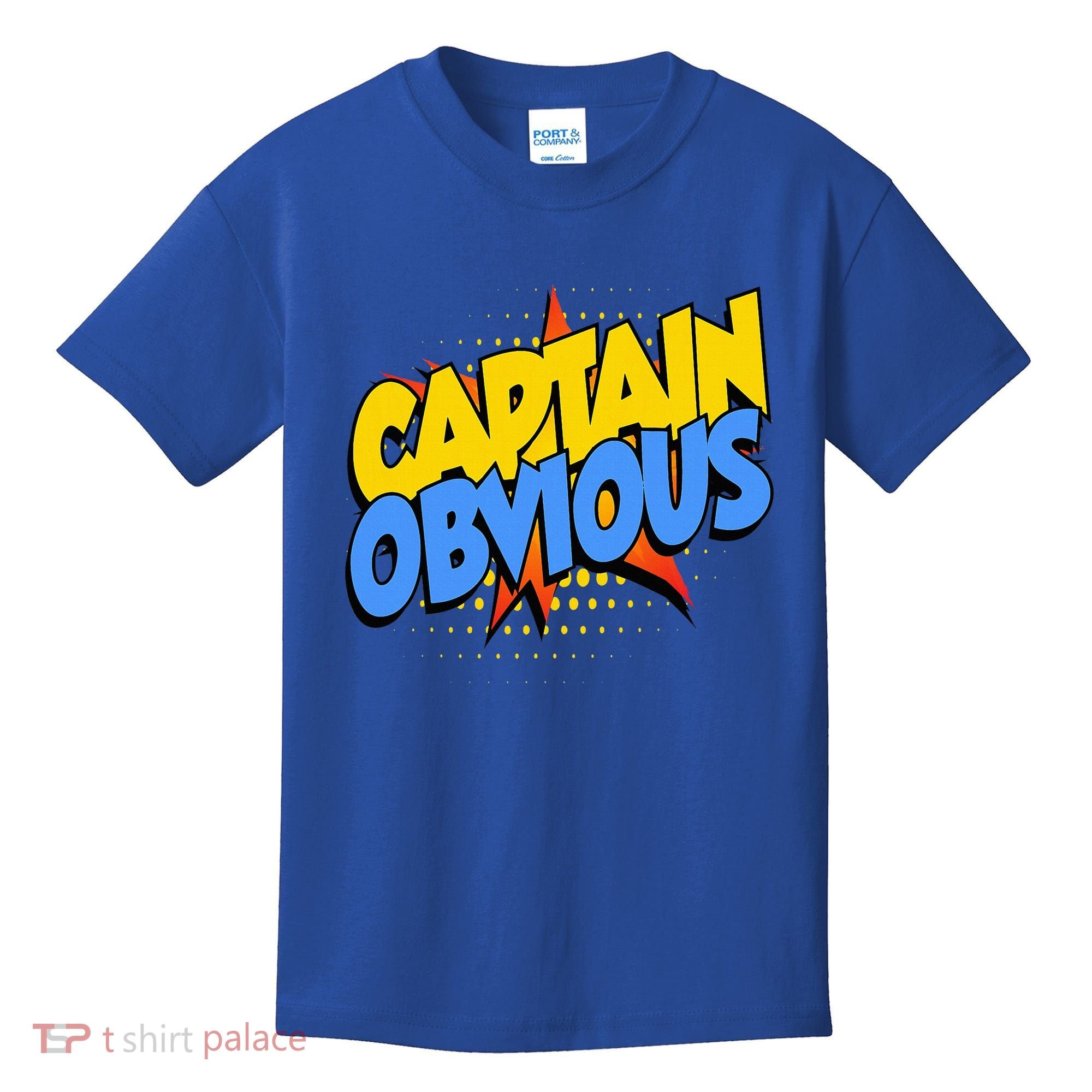 Captain Obvious Sarcastic Funny Superhero Easy Costume Kids T-Shirt