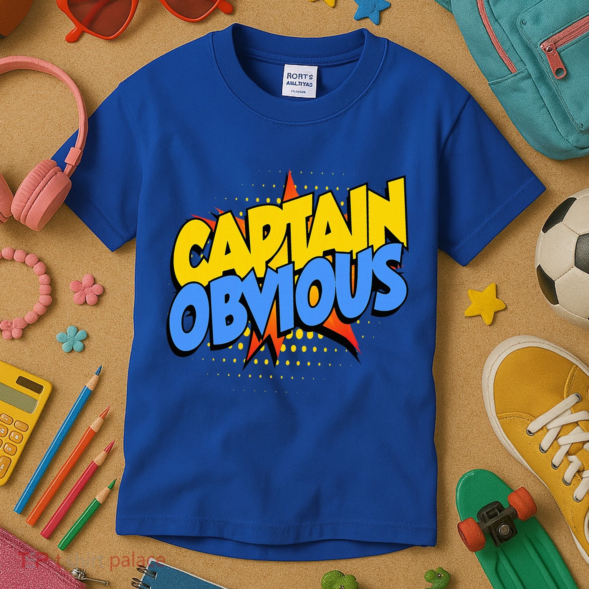 Captain Obvious Sarcastic Funny Superhero Easy Costume Kids T-Shirt