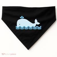 Cute Ocean Sea Life Whale USA-Made Doggie Bandana thumb 0