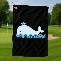 Cute Ocean Sea Life Whale Golf Towel thumb 1