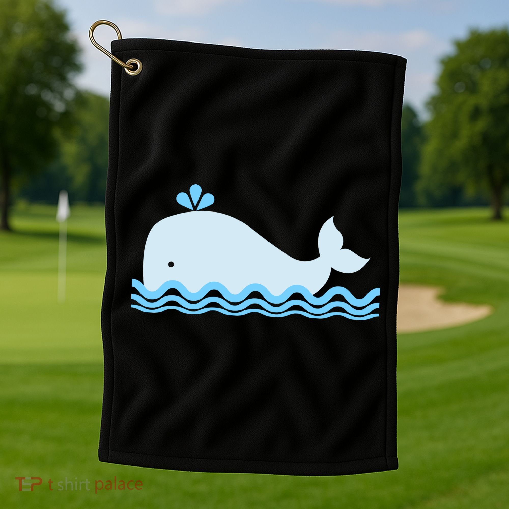 Cute Ocean Sea Life Whale Golf Towel