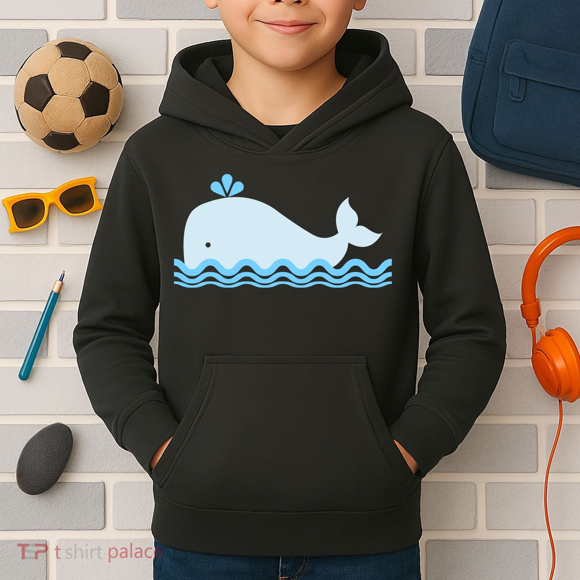 Cute Ocean Sea Life Whale Kids Hoodie