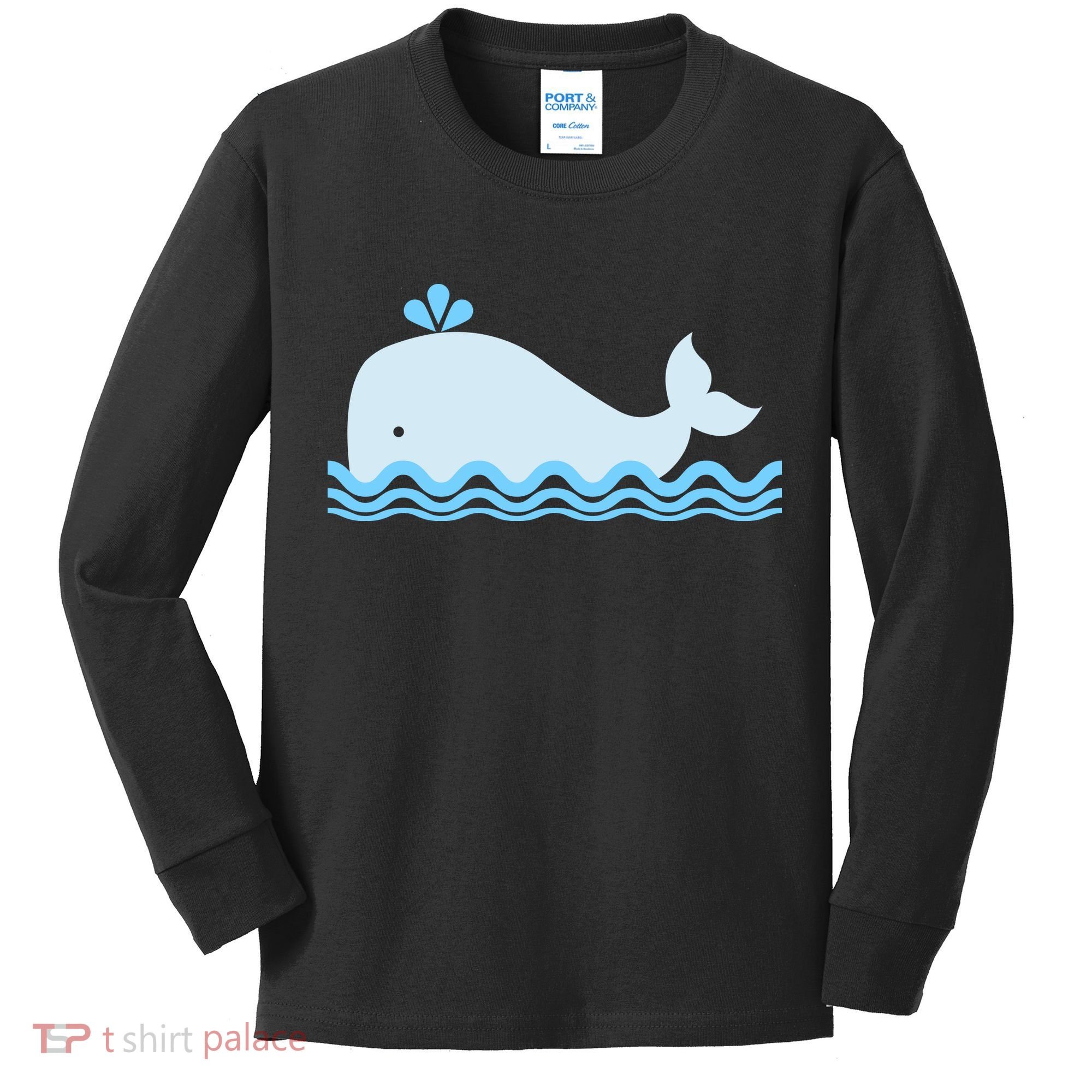 Cute Ocean Sea Life Whale Kids Long Sleeve Shirt