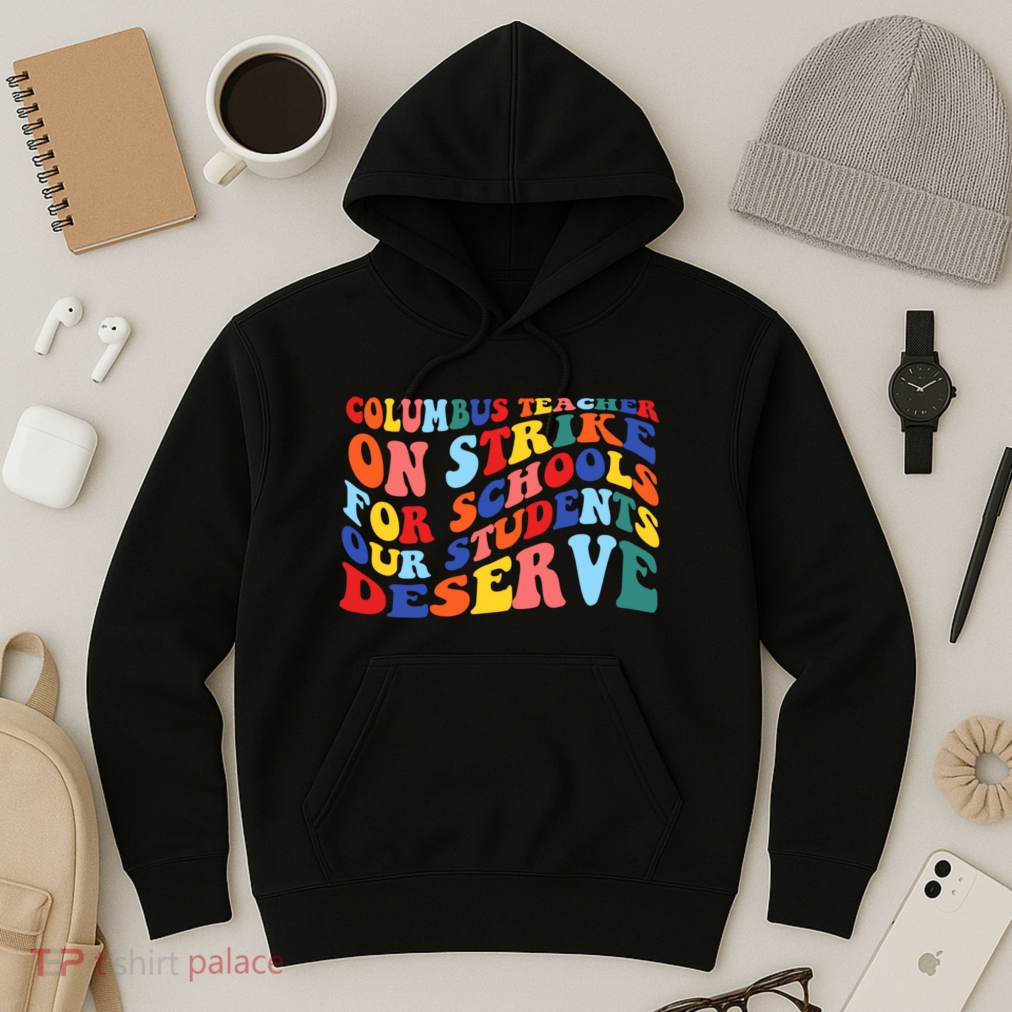 Columbus Ohio School Teachers Strike Retro Style Hoodie
