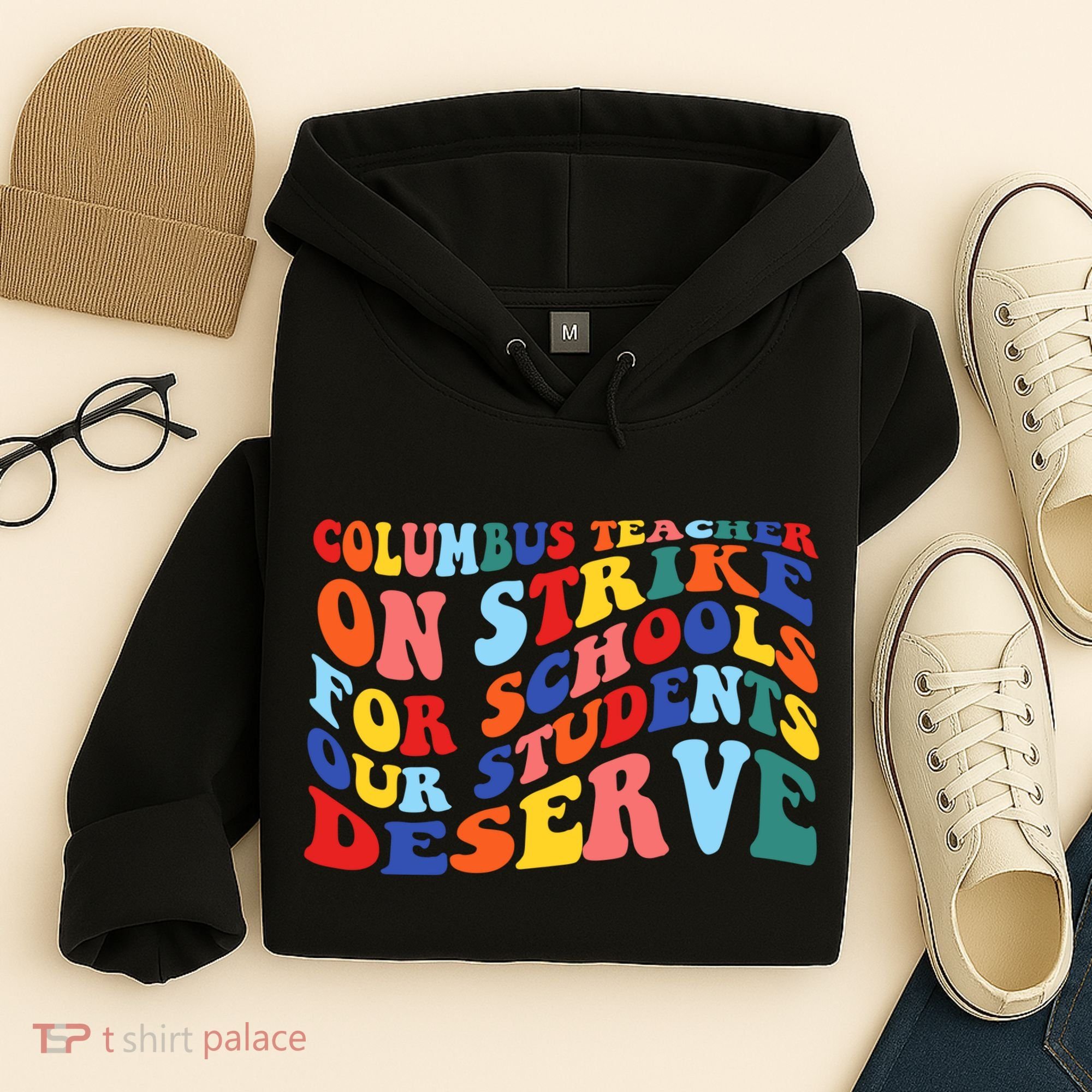 Columbus Ohio School Teachers Strike Retro Style Hoodie
