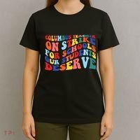 Columbus Ohio School Teachers Strike Retro Style T-Shirt thumb 4