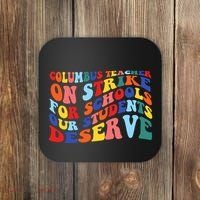 Columbus Ohio School Teachers Strike Retro Style Coaster thumb 0
