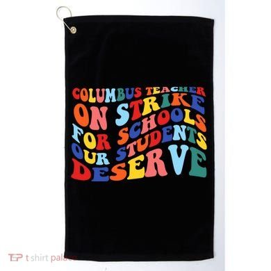 Columbus Ohio School Teachers Strike Retro Style Golf Towel