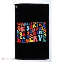 Columbus Ohio School Teachers Strike Retro Style Golf Towel thumb 0