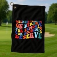 Columbus Ohio School Teachers Strike Retro Style Golf Towel thumb 1