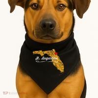 City Of St. Augustine FLORIDA Vacation Souvenir USA-Made Doggie Bandana thumb 1