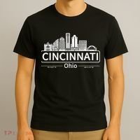 Cincinnati Ohio Skyline Travel To Cincinnati T-Shirt thumb 3