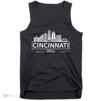 Cincinnati Ohio Skyline Travel To Cincinnati Tank Top thumb 0