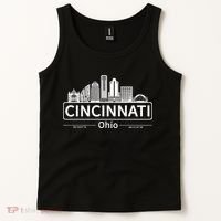 Cincinnati Ohio Skyline Travel To Cincinnati Tank Top thumb 2