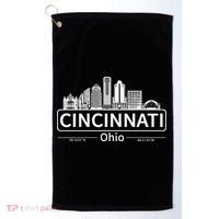 Cincinnati Ohio Skyline Travel To Cincinnati Golf Towel thumb 0
