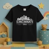 Cincinnati Ohio Skyline Travel To Cincinnati Toddler T-Shirt thumb 3