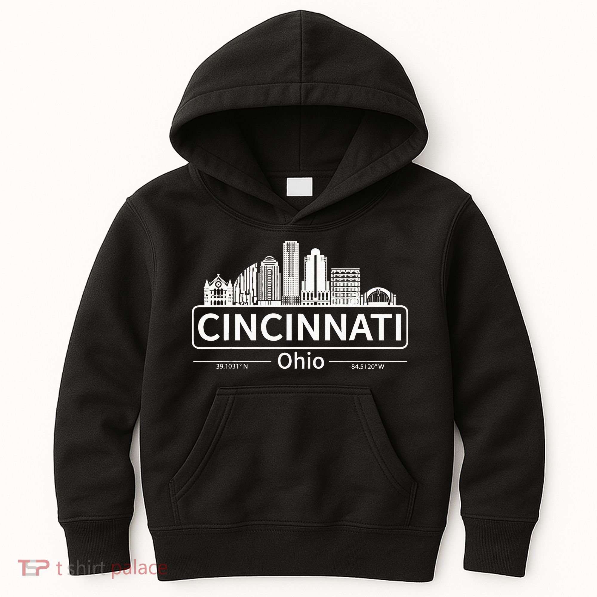 Cincinnati Ohio Skyline Travel To Cincinnati Kids Hoodie