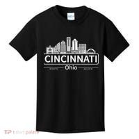 Cincinnati Ohio Skyline Travel To Cincinnati Kids T-Shirt thumb 0