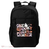 Cute One Spooky Social Worker Ghost Halloween Backpack thumb 0
