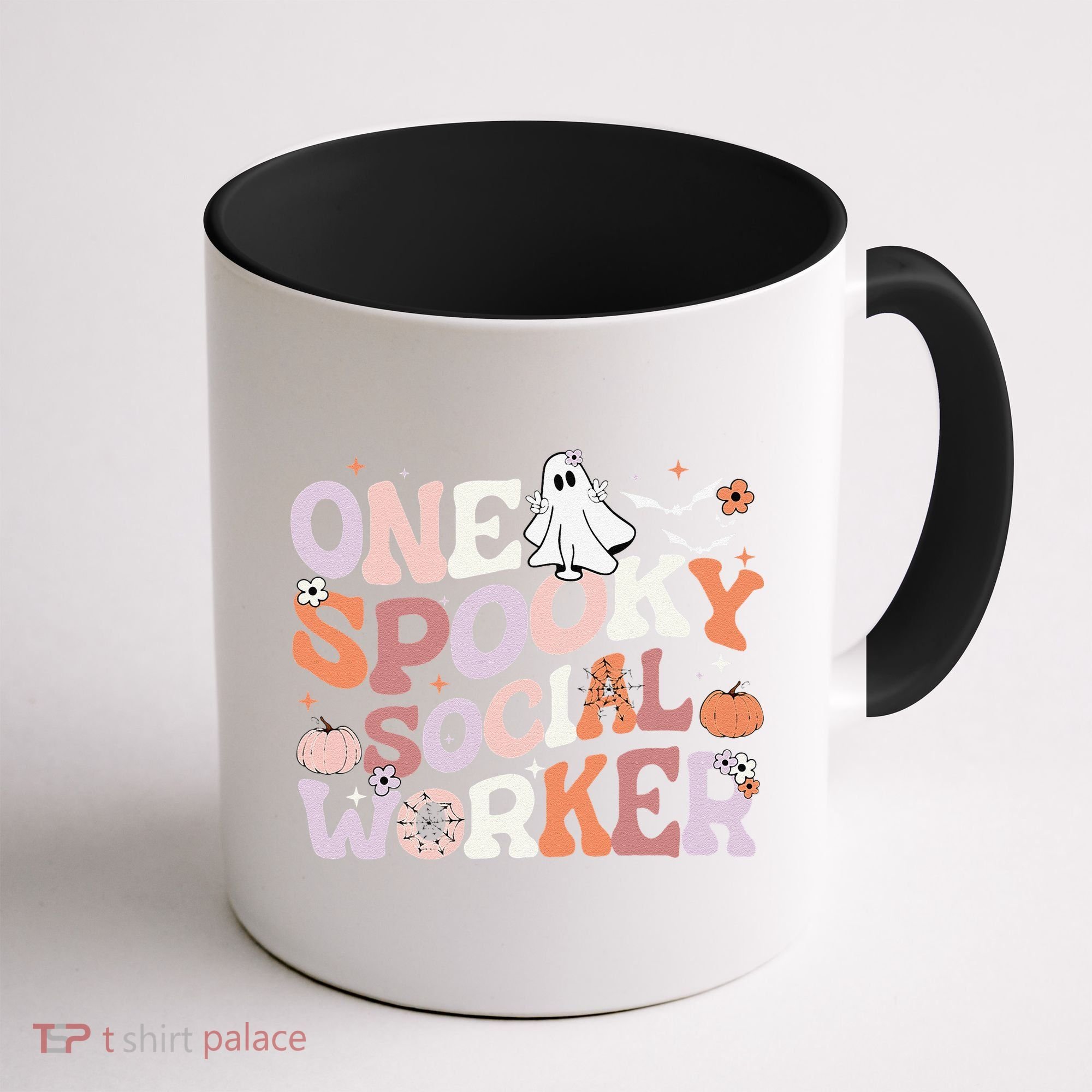 Cute One Spooky Social Worker Ghost Halloween Coffee Mug
