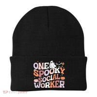 Cute One Spooky Social Worker Ghost Halloween Beanie thumb 0
