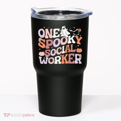 Cute One Spooky Social Worker Ghost Halloween Tumbler