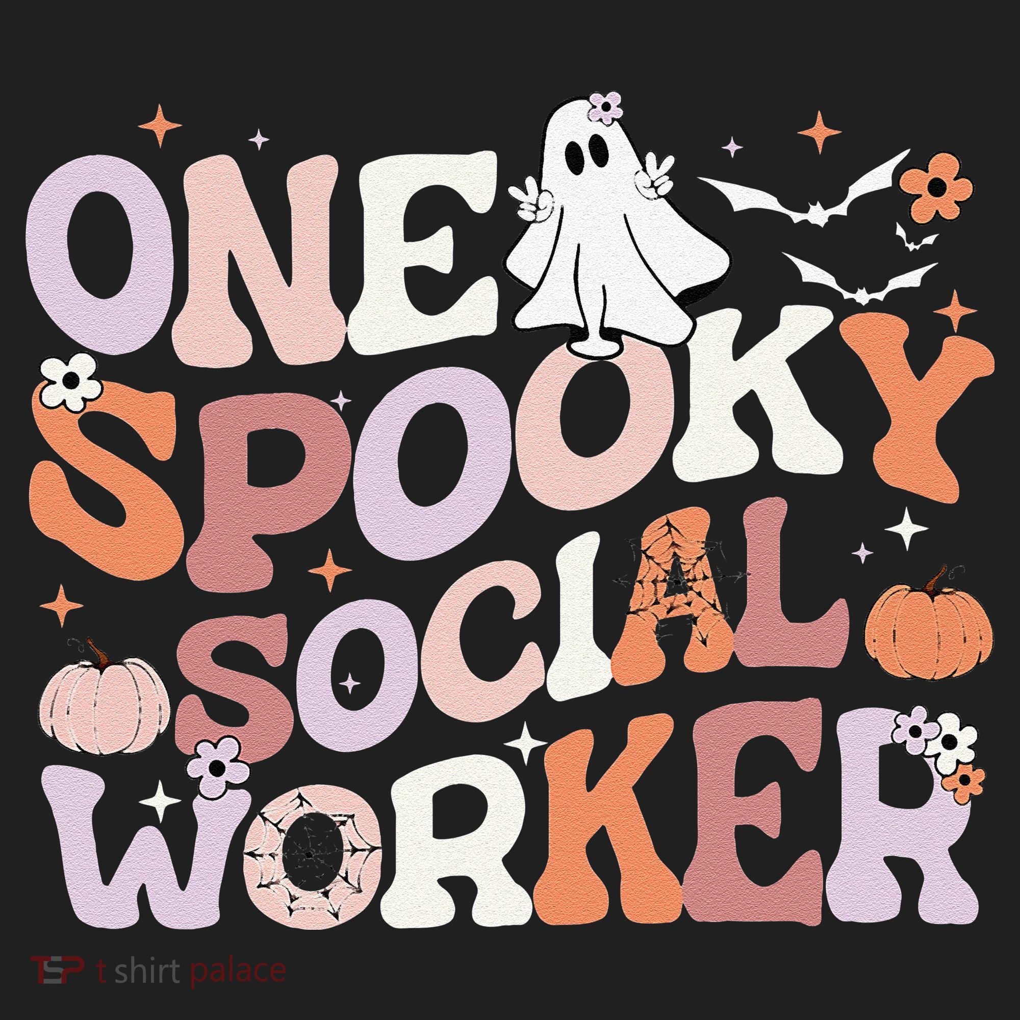 Cute One Spooky Social Worker Ghost Halloween Tumbler