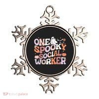 Cute One Spooky Social Worker Ghost Halloween Ornament thumb 0