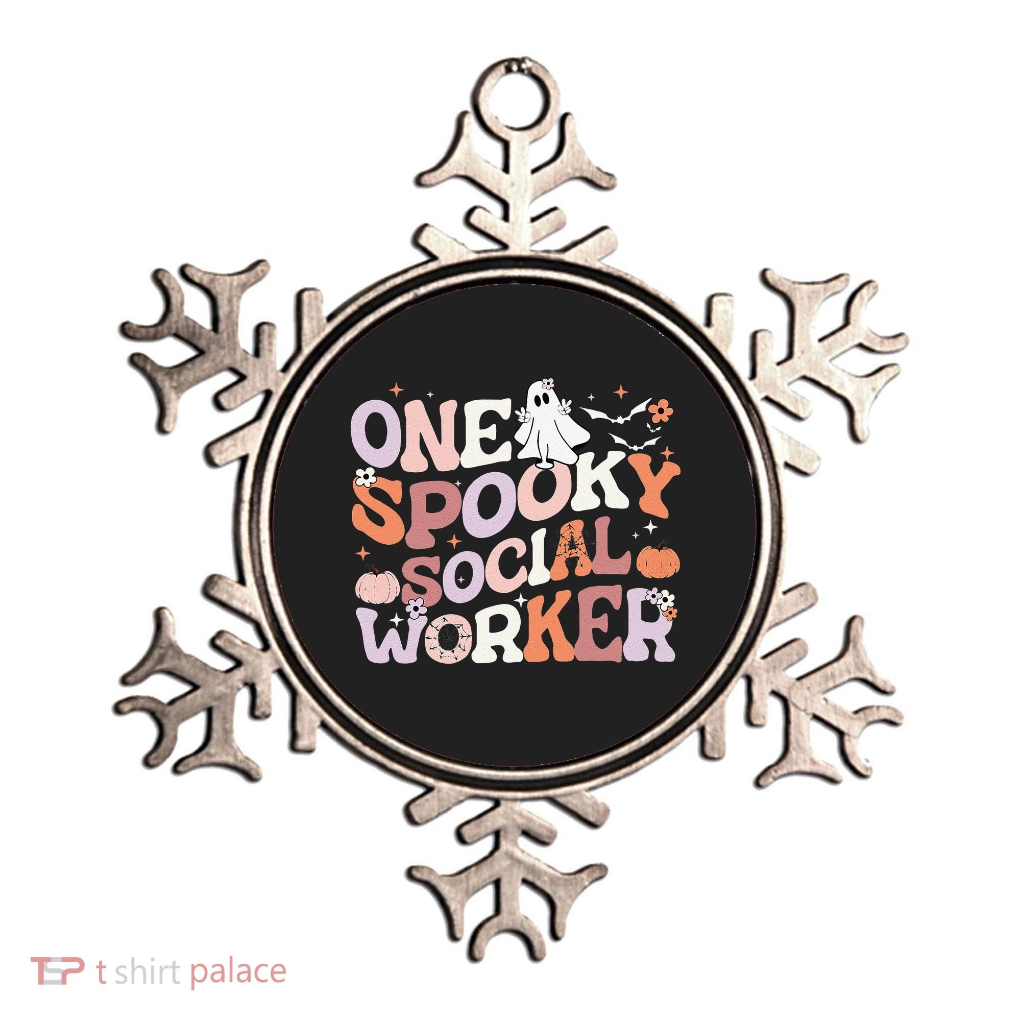 Cute One Spooky Social Worker Ghost Halloween Ornament