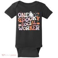 Cute One Spooky Social Worker Ghost Halloween Baby Bodysuit thumb 0