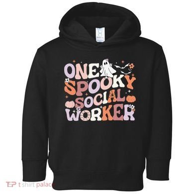 Cute One Spooky Social Worker Ghost Halloween Toddler Hoodie