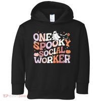 Cute One Spooky Social Worker Ghost Halloween Toddler Hoodie thumb 0