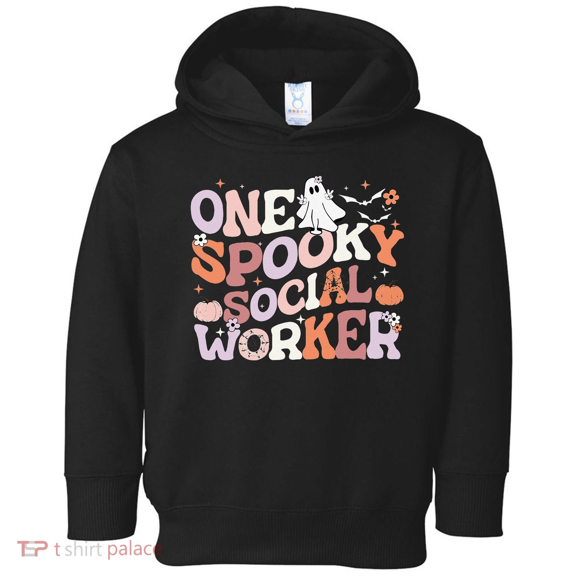 Cute One Spooky Social Worker Ghost Halloween Toddler Hoodie