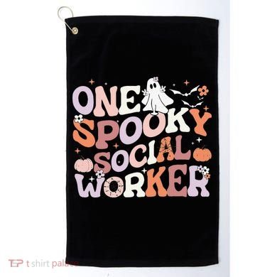 Cute One Spooky Social Worker Ghost Halloween Golf Towel