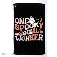 Cute One Spooky Social Worker Ghost Halloween Golf Towel thumb 0