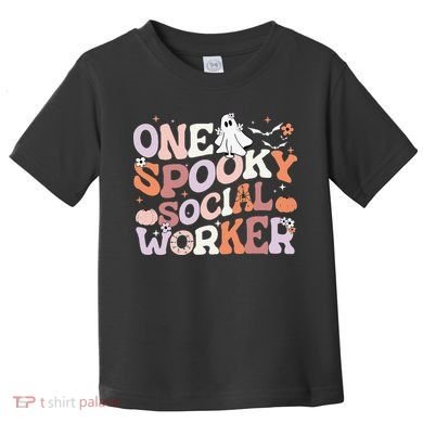 Cute One Spooky Social Worker Ghost Halloween Toddler T-Shirt