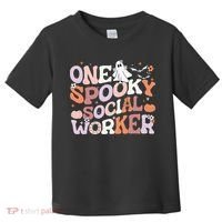 Cute One Spooky Social Worker Ghost Halloween Toddler T-Shirt thumb 0