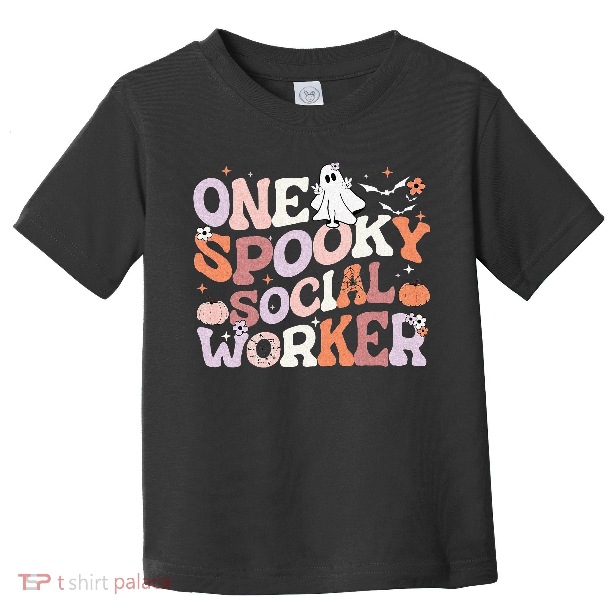 Cute One Spooky Social Worker Ghost Halloween Toddler T-Shirt